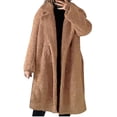 thumbnail image 3 of LYXSSBYX Womens Long Sleeve Dress Hot Sale Clearance Womens Ladies Warm Artificial Plush Overcoat Winter Jacket Outerwear, 3 of 5