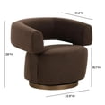 thumbnail image 5 of Pemberly Row Chocolate Brown Performance Velvet Swivel Accent Chair, 5 of 7