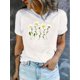 thumbnail image 1 of Camiseta informal con estampado floral para mujer: cuello redondo, manga corta, algodón elástico, lavable a máquina. Perfecta para verano, ropa informal y camisetas de ocio., 1 of 6