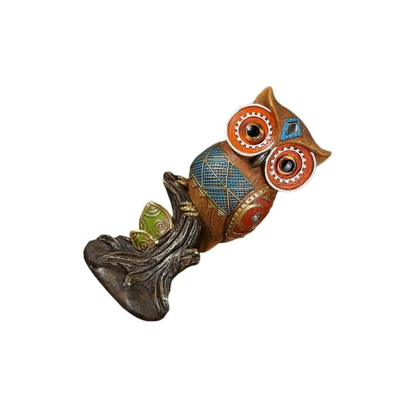 Maoww Modern Birds Figurine Garden Sculptures Sill Eyes Owl Patio Statues Resin Bedroom Orange Orange