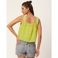 thumbnail image 3 of Moomaya Printed Cotton Crop Top For Women, Sleeveless Square Neck Summer Top, 3 of 8
