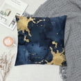 thumbnail image 2 of Acheng Gold and Blue Abstract Art Plush Pillowcase 1 Piece White, 2 of 5