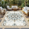 thumbnail image 3 of Fsddascl Boho Outdoor Rug for Patio/Deck/Porch, Non-Slip Large Area Rug 4 x 6 Ft, Ethnic Aztec Southwest Neutral Aesthetic Motifs Indoor Outdoor Rugs Washable Area Rugs, Camping Rug Carpet, 3 of 5