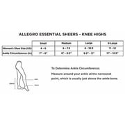 Allegro 15-20mmHg Essential 17 Sheer Support Open Toe Compression Sock - Comfortable, Open Toe, Knee High Support Stockings