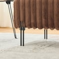 thumbnail image 7 of 49.6" Wide Upholstered Mini Loveseat Sofa,Small Couch with Double Pole Metal Legs,Faux Fur Fabric Bench with Adjustable Back,Ottoman Footrest for Living Room,Bedroom,Entryway Hallway,Brown, 7 of 7