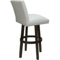 thumbnail image 2 of Swivel Wood Counter Stool Sommerville 26" Seat - White Vinyl - Dark Walnut, 2 of 4
