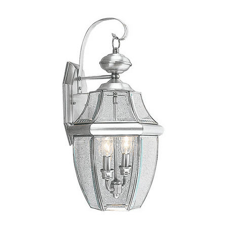 

Wall Sconces 2 Light With Clear Beveled Glass Brushed Nickel size 10.5 in 120 Watts - World of Crystal