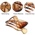 thumbnail image 4 of Unique Bargains 2pcs Plastic Hair Claws Hair Clips Hair Barrettes for Women Amber 3.39''x1.89''x0.91'', 4 of 7