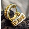 thumbnail image 2 of 14K Yellow Gold Plated Silver 2Ct Lab Created Diamonds Hoop Earrings, 2 of 3