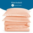 thumbnail image 4 of Peach Super King ( 98" x 108" )Size 100% Cotton Duvet Cover, 800 Thread Count, Stripe Pattern, 1-Piece Comforter Cover with Zipper Closure – Hotel Quality, All-Season, 4 of 5
