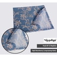 thumbnail image 3 of Vargottam Designer Cotton Canvas Napkins - Set of 12, 20-Inch, Blue Leaves Print, Durable & Absorbent Cloth Napkins for Dining, Parties, and Home Decor - Machine Washable, 3 of 7