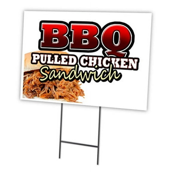 BARBECUE CHICKEN 12"x16" Yard Sign & Stake | Advertise Your Business | Stake Included Double Sided Image | Made in The USA