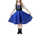 thumbnail image 3 of MKOSPLRT Kids German Dress 5-12Y Oktoberfest Cospaly Set Puff Short Sleeve Square Neck Knee Length Dress Retro Dirndl with Lace Apron, 3 of 4