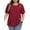 02 Wine Red, variant on Gleelist Women's Plus Size Top Asymmetrical Knotted Neck T-Shirt Supersoft Essentials Tee Summer Short Sleeve Fashion Blouses(XL-5XL)