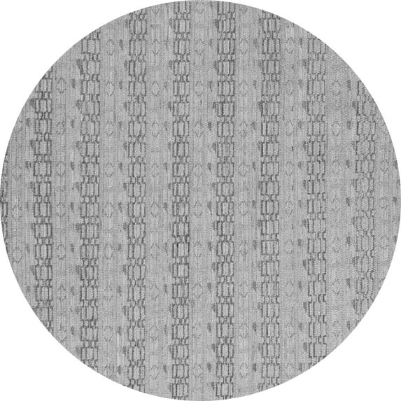 Ahgly Company Indoor Round Abstract Gray Modern Area Rugs, 6' Round