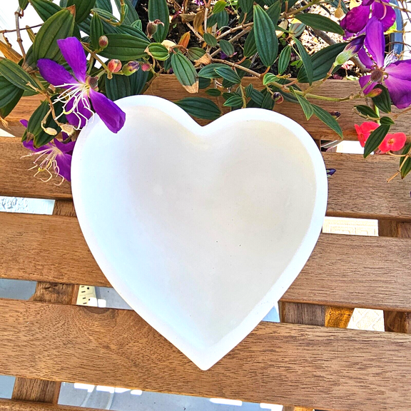 Skewed Heart Bowl Valentines 6" IN STOCK Ceramic Bisque Ready To Paint Pottery