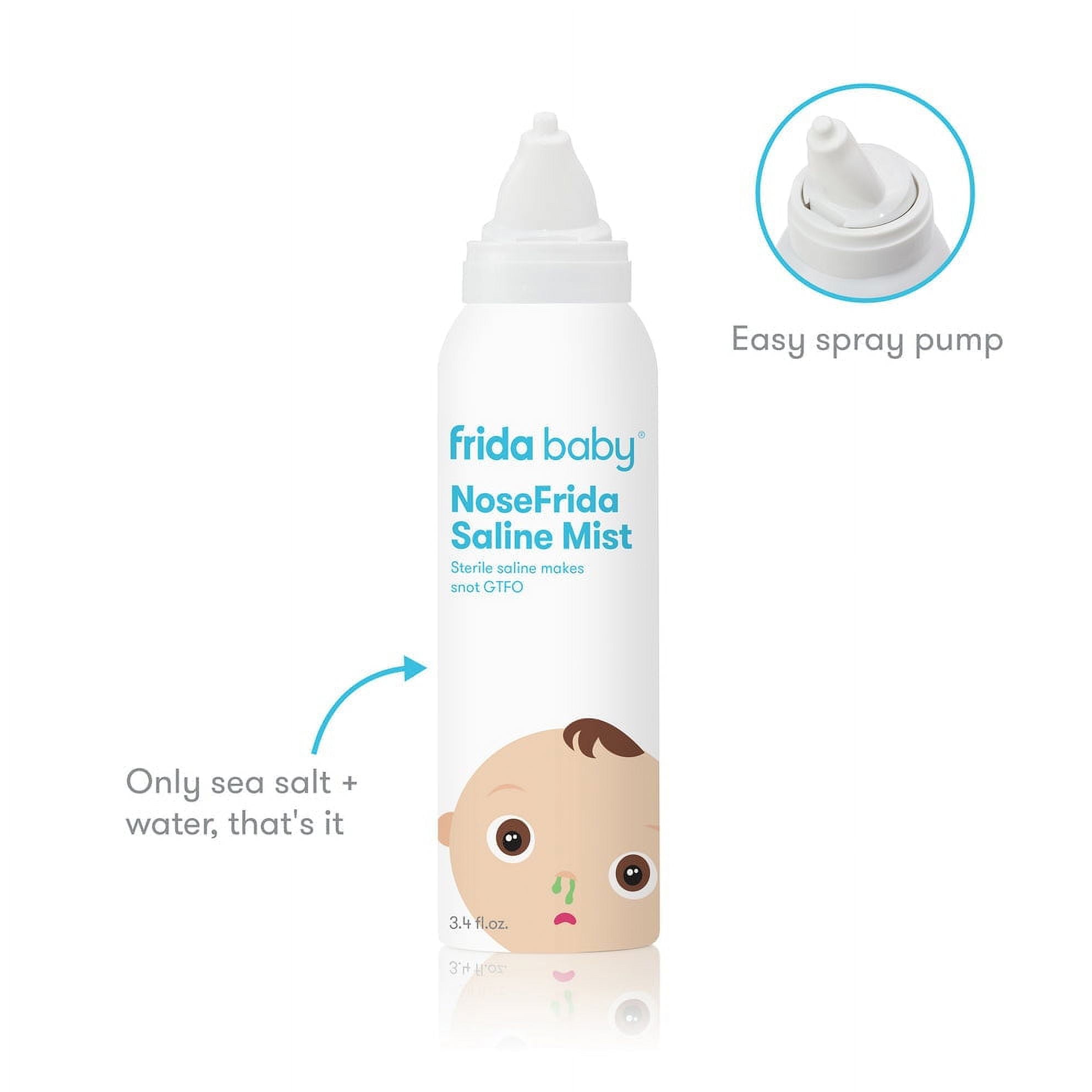 Frida Baby NoseFrida Carrying Case and Refills for the Snotsucker Kids  Decongestion and Cold Relief Saline Nasal Spray Sinus Rinse Aspirator, 3  Pieces 