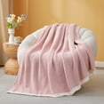 thumbnail image 2 of Snuggle Sac Fuzzy Reversible Microfiber Throw Blanket,Ultra Soft Knit Throw,Pink,50*60", 2 of 5