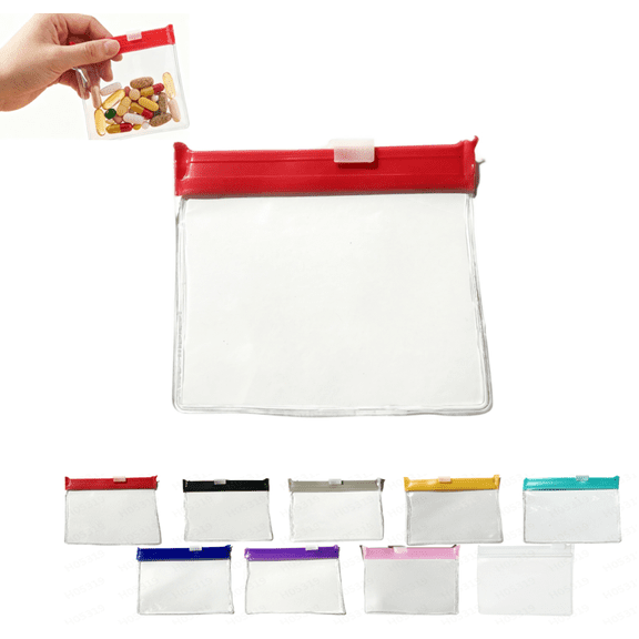 Waterproof Reusable Self Sealing Zipper Storage Pouches, Portable Travel Pill, Resealable Medicine Packaging Bags for Daily Medication Storage & Outdoor Travel Arrangement