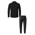 thumbnail image 5 of yuCgh Men's Fall Winter Casual Sportswear Set, Two-Piece Thermal Outfit for Men with Hoodie and Joggers for Cold Weather Comfort,Black L, 5 of 7