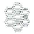 thumbnail image 5 of DecMode 39" x 41" Silver Honeycomb Shaped Geometric Wall Mirror, 5 of 8