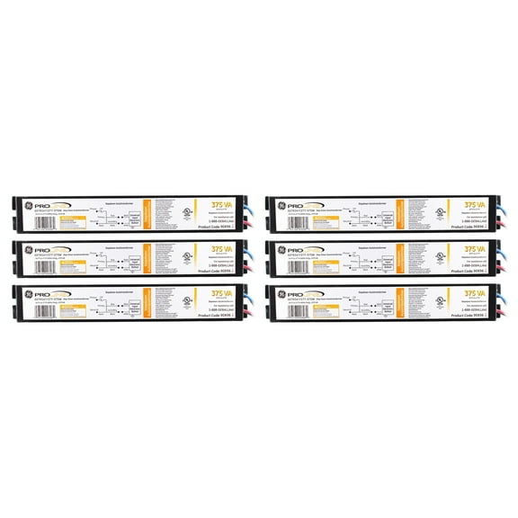 (case of 6) GE GETR347/277-375W 90896 Stepdown Autotransformer Ballast, 347VAC to 277VAC
