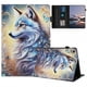 thumbnail image 1 of For iPad 10.9 (2022) Case Pattern Leather Tablet Cover with Auto Sleep Wake, Card Holder - White Wol, 1 of 2