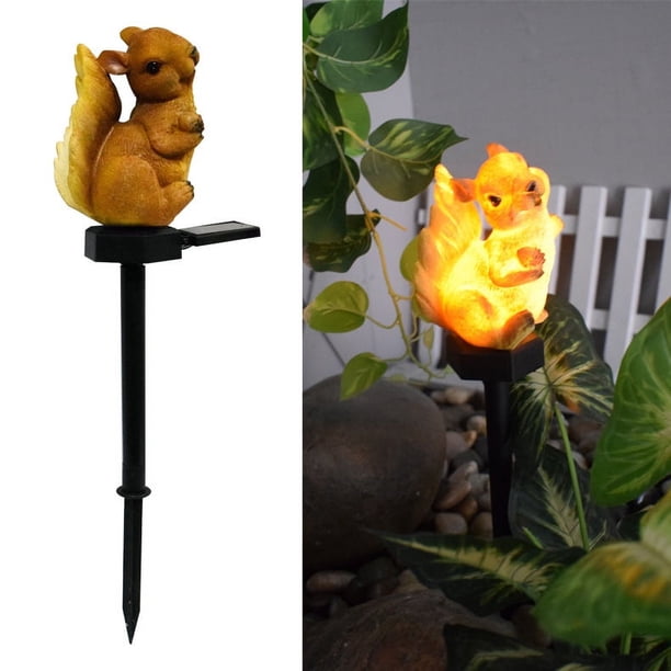 Luz solar para exteriores, Luz solar resistente al agua para caminos, Luz solar para jardín con forma de ardilla, Luz decorativa LED solar, Luz solar para caminos, Luz solar para caminos de césped/pat