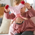 thumbnail image 4 of HABA Soft Baby Doll Rumbi - 10 Rag Doll with Black Hair, Pink Overalls - Baby Doll for Toddlers 1-3 - Ideal Machine Washable Soft Doll for 18 Month Olds, 4 of 5