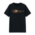 thumbnail image 4 of Tiweut Womens Casual Tops Retro Heartbeat Guitar Graphic Short Sleeve Round Neck T-Shirt,Black,L, 4 of 4