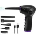 thumbnail image 1 of Electric Air Duster, 50000 RPM Strong Power Motor Dust Blower, Compressed Air Duster with 5 Nozzle Tubes, 2-Speed Electric Dust Remover with LED Light for Computer Keyboards, 1 of 6
