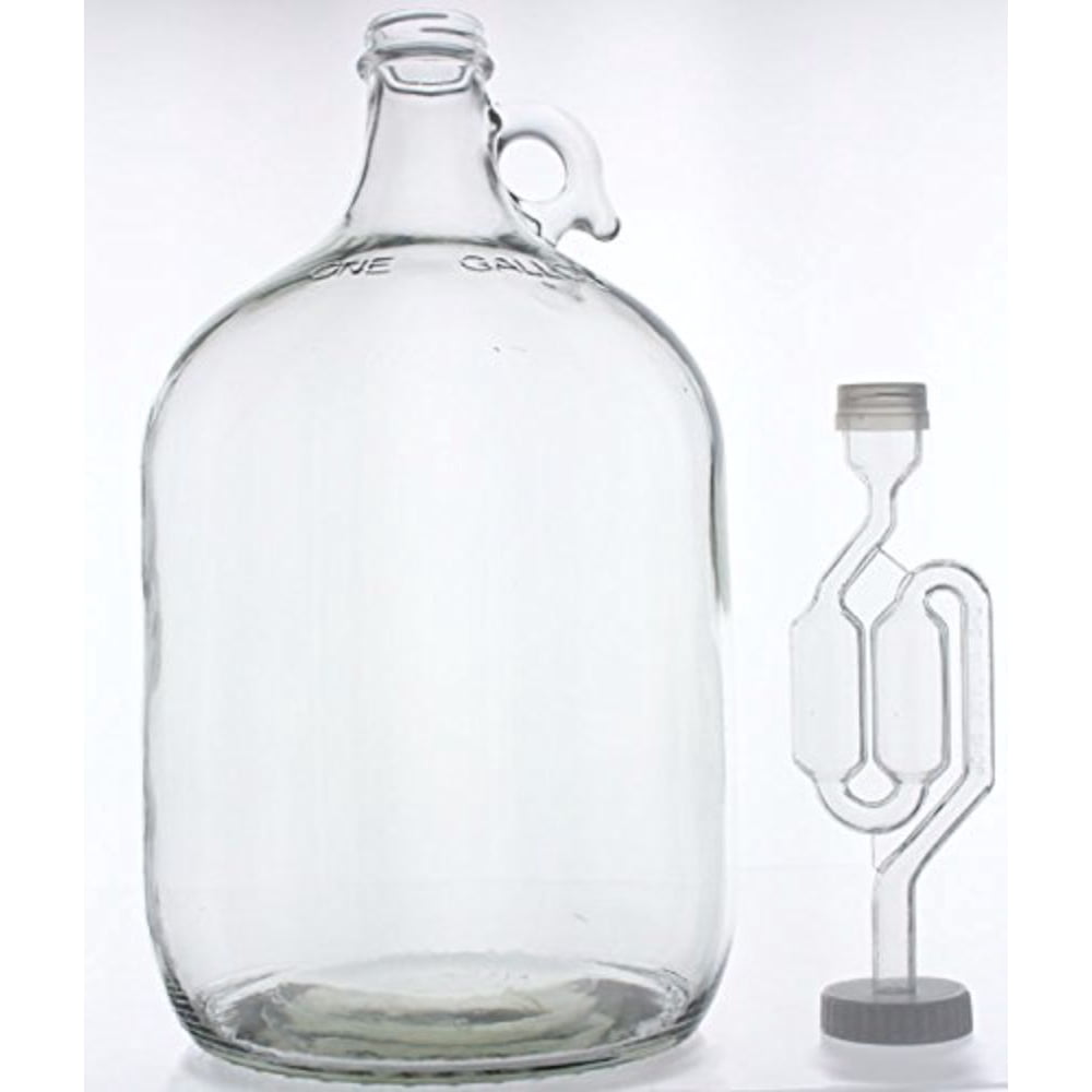 1 Gallon Glass Wine FermenterINCLUDES Twin Bubble Airlock