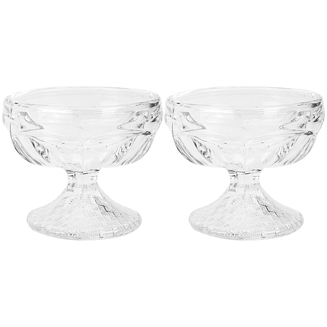 2 tazones para helado, tazón de postre de vidrio, base alta, taza para helado, tazón de postre transparente