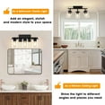 thumbnail image 4 of 3-Light Track Lighting Kit Black Track Lighting Fixtures Bathroom Wall Sconces Ceiling Mount Kitchen Tracking Lights Rotatable Spotlight with Clear Glass Shade for Kitchen Shop Hallway, 4 of 7