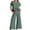 Green, variant on JINMGG Two Piece Outfits Women, 2026 Fashion Fall Women's Summer Suit Fashion Short Sleeve Solid Color Trousers Casual Two-Piece Suit Khaki XXL