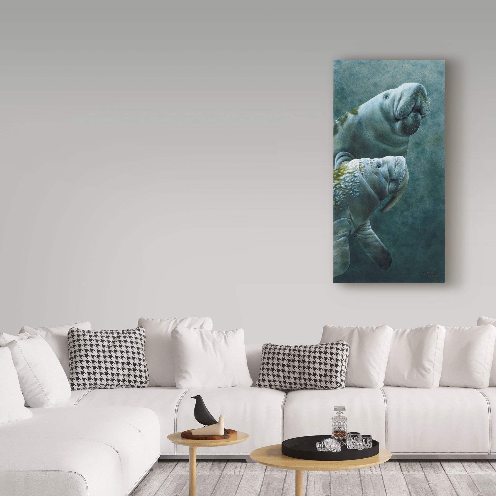 Trademark Fine Art 'Manatees' Canvas Art by Beverly Doyle