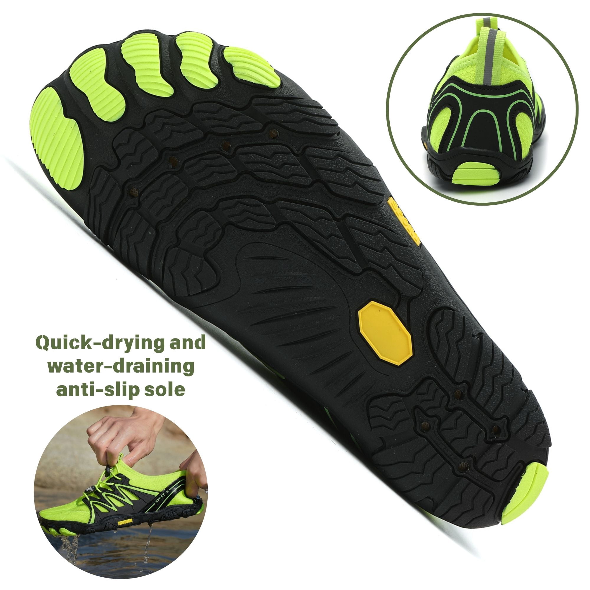 BERANMEY Barefoot Shoes for Women & Men Wide Toe Box Hiking Water Shoes Non-Slip Breathable Swim Surf Shoes for Beach Pool Aqua Running & Walking Fast Drainage & Waterproof Design