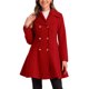 thumbnail image 1 of Abrigo largo de invierno INSPIRE CHIC para mujer, con solapa y doble botonadura, talla XL, color rojo, 1 of 6