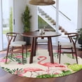 thumbnail image 3 of Summer Flamingos Round Area Rug 6Ft Washable Circle Rugs for Bathroom Office, Tropical Pink Botanical Flowers Cactus Non-Slip Carpet Floor Mats Indoor Outdoor Carpet Runner Aesthetic Home Decor, 3 of 8