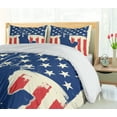 thumbnail image 5 of Ambesonne 4th of July Duvet Cover Sets, Grunge Flag Design, 2-King, Vermilion Navy Blue, 5 of 7