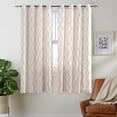 thumbnail image 3 of Curtainking Linen Curtains for Living Room 95 inch Farmhouse Diamond Embroidered Flax Window Drapes Light Filtering Grommet Curtains 2 Panels Blue, 3 of 7