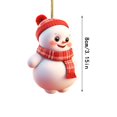 thumbnail image 3 of Adorno de espejo de coche de muñeco de nieve de Navidad - Colgante plano acrílico 2D para decoración del retrovisor, accesorio navideño para automóviles, 3 of 6
