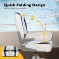 thumbnail image 3 of SPECSTAR Folding Low Back Boat Seats 2 Pack, Waterproof Boat Captain Chairs, 4 Mounting Screws Included, White and Blue, 3 of 7