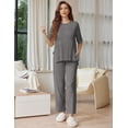 thumbnail image 3 of Ekouaer Lounge Sets for Women Short Sleeve Tops and Long Pants Soft Comfy Pajamas Set 2 Piece Outfits, 3 of 6