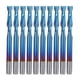 thumbnail image 2 of Fresa de carburo cementado, 10 Uds., 2 flautas, nanorevestimiento azul, fondo plano, 3,175mm, 2 of 12