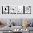 thumbnail image 2 of PixonSign Framed Wall Art, Banksy Style Grunge Typography Posters, Set of 4 Boy's Bedroom Illustration Wall Decor Prints, Multicolor Contemporary Wall Décor for Bedroom, Office - 8"x10" Black, 2 of 5