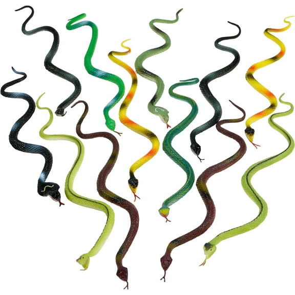 Rhode Island Novelty 14" Rain Forest Snakes | Assorted Designs | Set of 12