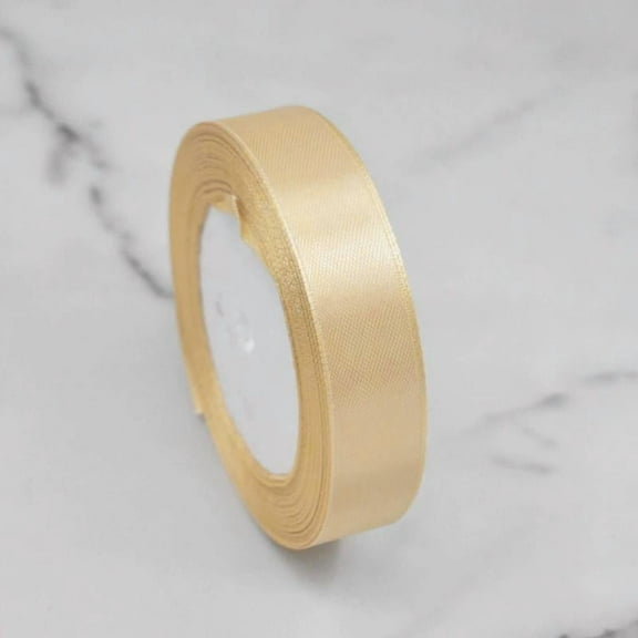 Light Champagne colour Ribbon 2cm * 22.8m,Gift Wrap Ribbons, Single Face Polyester Silk Fabric Hair String Ribbon for Craft, Gift Wrapping and Valentines Decoration, Flower Bouquets