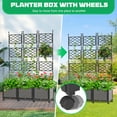 thumbnail image 2 of FISICOG Planter Box with Trellis & Wheels, Garden Bed for Climbing Plants Outdoor Indoor, Self Watering Raised Garden Bed Tomato Cage Planter Box for Vegetables Herbs Flowers, 2 of 10