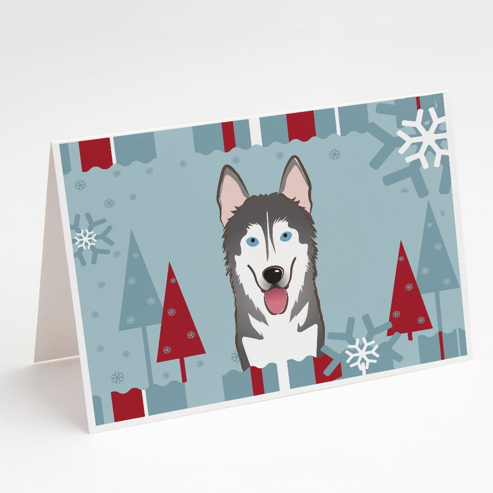 Siberian Husky Christmas Cards Set of 10 cards & 10 envelopes 